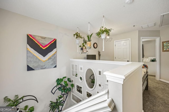 268 Cottonwood Creek Cir, Canton, GA 30114 - hall with carpet, a textured ceiling, and visible vents