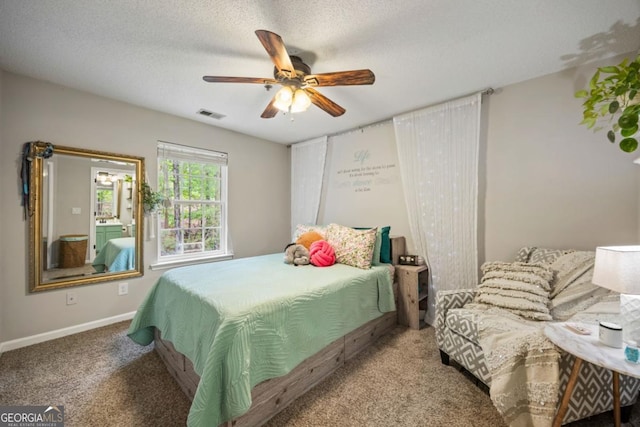268 Cottonwood Creek Cir, Canton, GA 30114 - carpeted bedroom with visible vents, baseboards, and ceiling fan