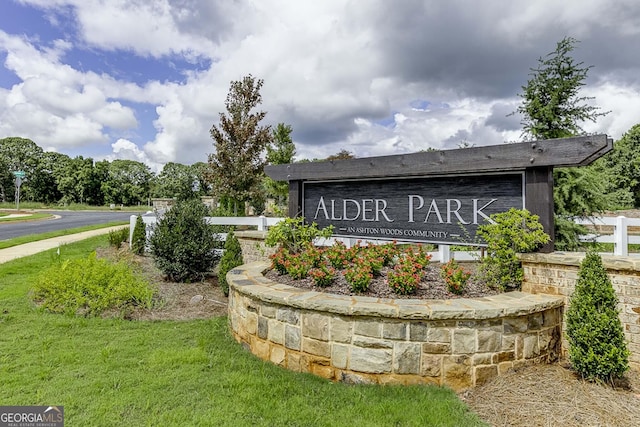 view of community sign
