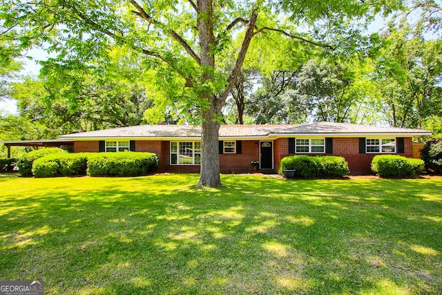 5034 W Ga Highway 292, Collins, GA 30421 - ranch-style home with brick siding and a front yard
