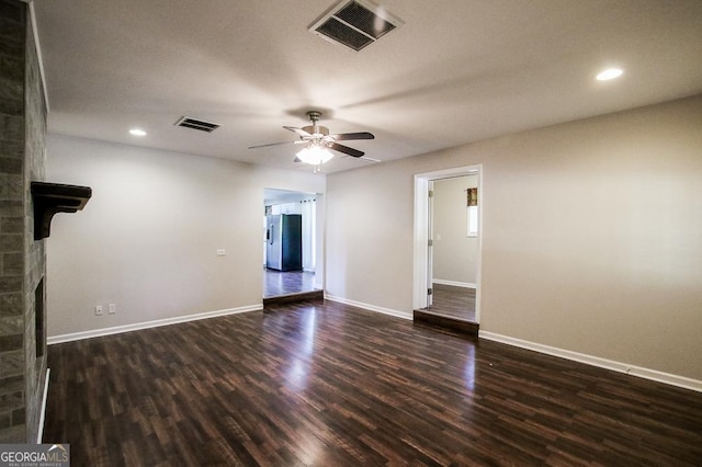 5034 W Ga Highway 292, Collins, GA 30421 - empty room featuring baseboards, ceiling fan, visible vents, and wood finished floors