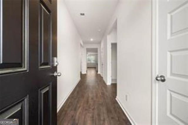 1406 Adirondac Way, Bonaire, GA 31005 - hall with recessed lighting, baseboards, and dark wood-style floors
