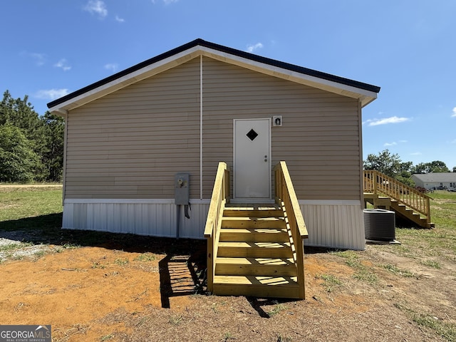 view of outdoor structure with central AC