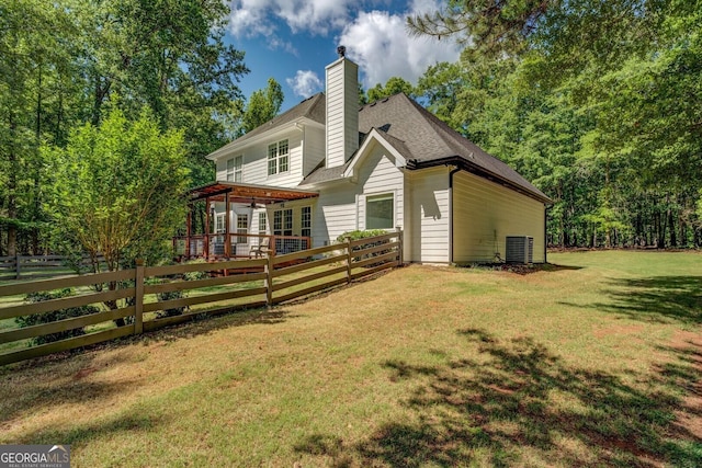 857 Cooper Rd, Social Circle, GA 30025 - rear view of house featuring a chimney