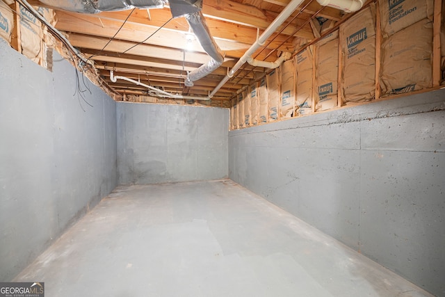 view of unfinished below grade area