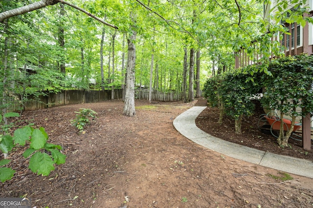 view of yard with fence