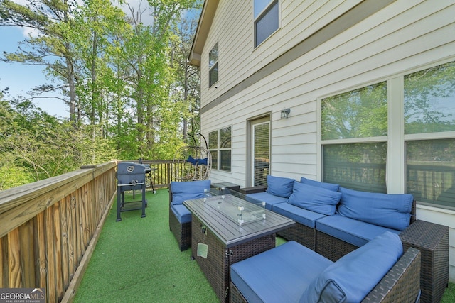 view of patio / terrace featuring an outdoor hangout area