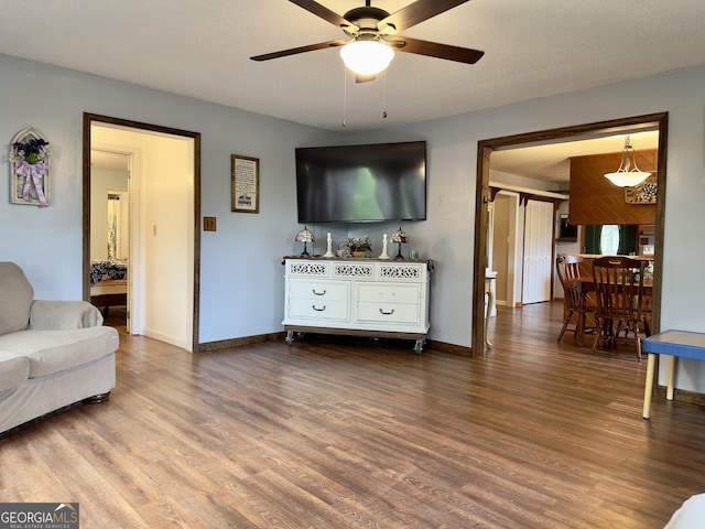 1685 Ridgeway Rd, Lafayette, GA 30728 - living room featuring wood finished floors and ceiling fan