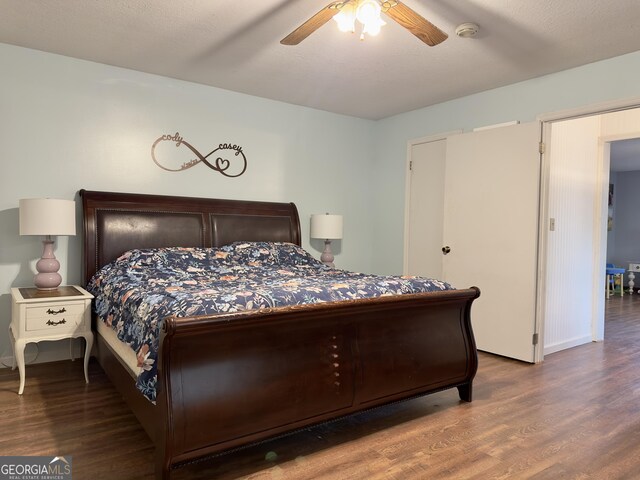 1685 Ridgeway Rd, Lafayette, GA 30728 - bedroom with wood finished floors and ceiling fan