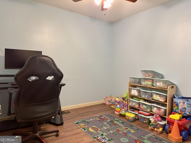 1685 Ridgeway Rd, Lafayette, GA 30728 - office with wood finished floors and a ceiling fan