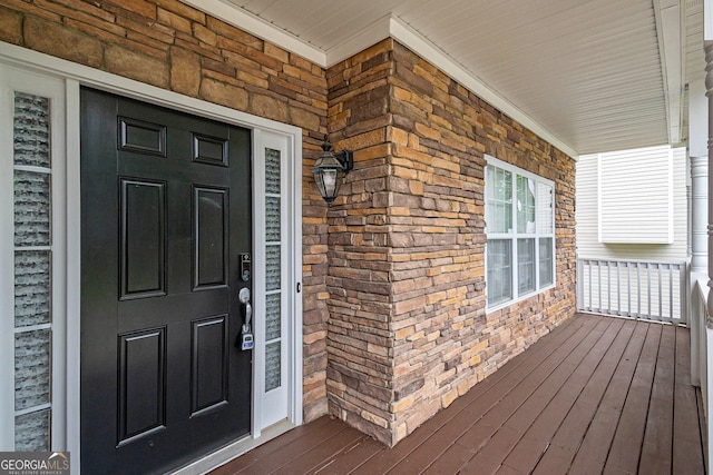 5975 Tate Dr, Austell, GA 30106 - property entrance with covered porch and brick siding