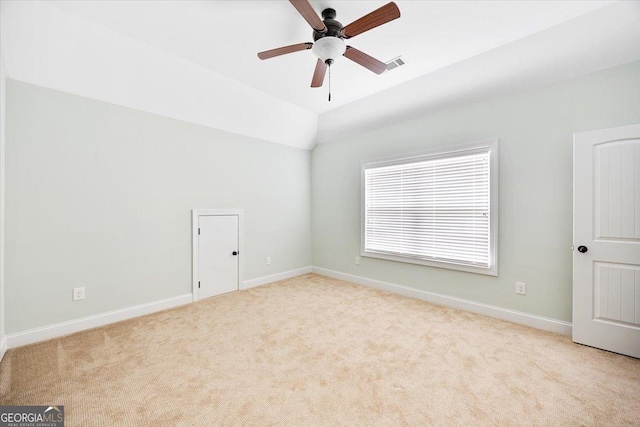 135 Broadleaf Dr, Macon, GA 31210 - empty room with visible vents, carpet flooring, baseboards, and ceiling fan