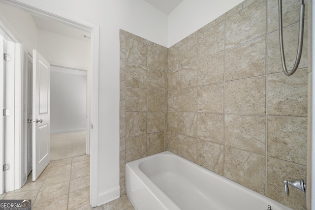 bathroom with tile patterned flooring
