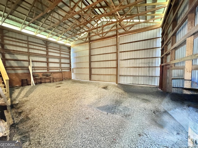 garage featuring metal wall