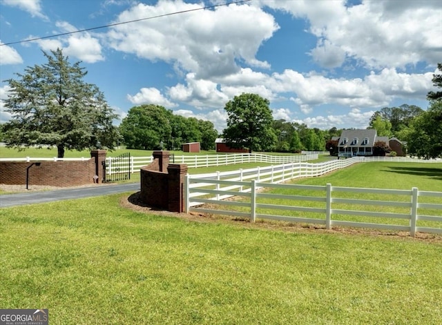 view of yard with fence
