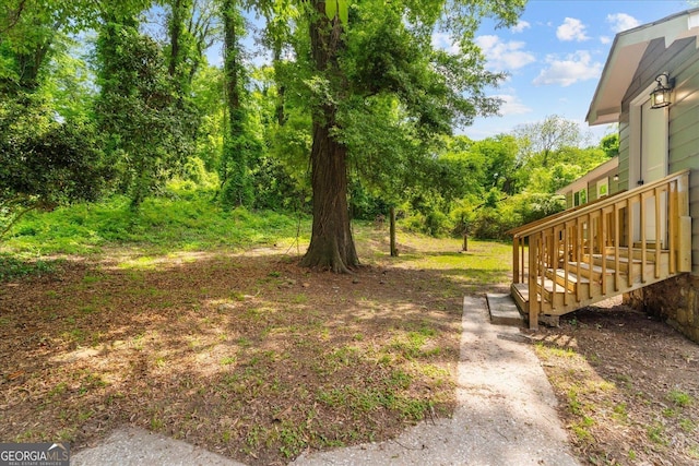 view of yard with stairway