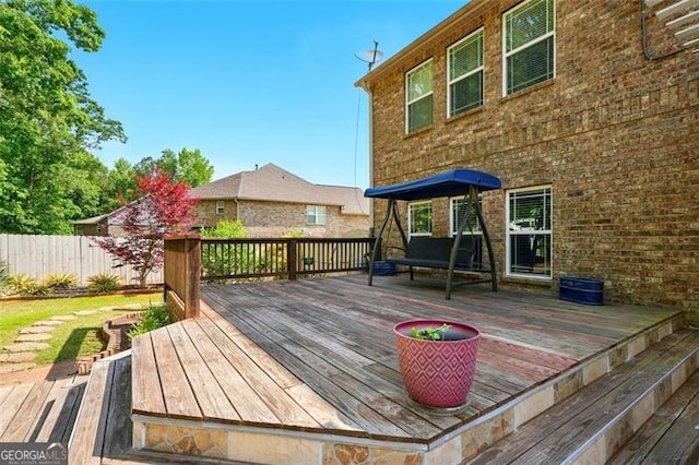 245 Tapestry Dr, Mcdonough, GA 30252 - wooden deck with fence