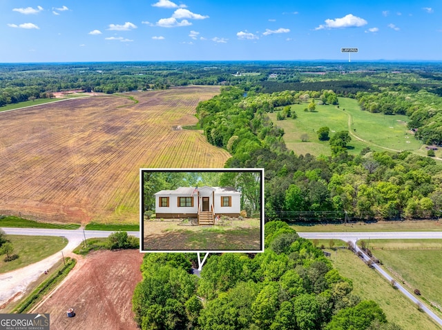 drone / aerial view featuring a rural view