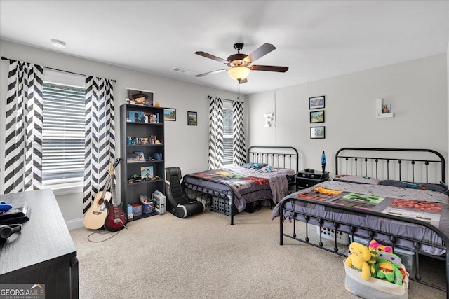 4575 Birch Way, Loganville, GA 30052 - bedroom featuring carpet flooring and ceiling fan