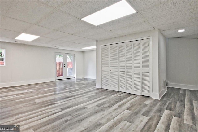 4701 Flat Shoals Rd Unit 35E, Union City, GA 30291 - basement with a drop ceiling and wood finished floors