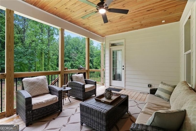 4383 Capstone Ct NE, Roswell, GA 30075 - sunroom / solarium with an outdoor living space and ceiling fan