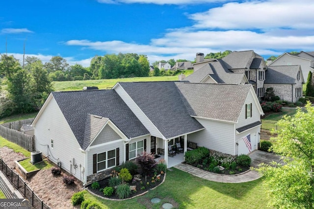 bird's eye view with a residential view