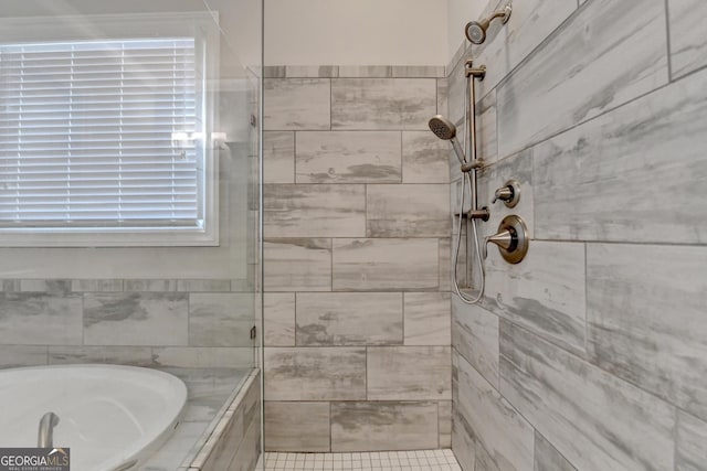 919 Olmsted Ln, Johns Creek, GA 30097 - bathroom with a bath and a tile shower