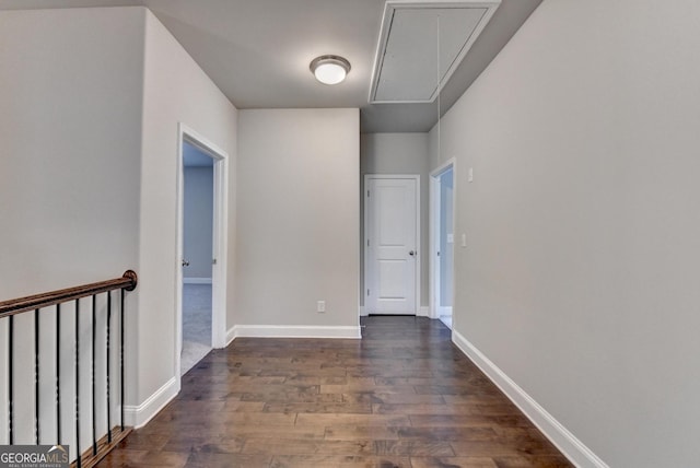 919 Olmsted Ln, Johns Creek, GA 30097 - interior space featuring attic access, baseboards, and dark wood finished floors