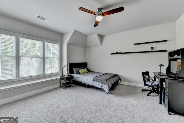 919 Olmsted Ln, Johns Creek, GA 30097 - bedroom with visible vents, baseboards, a ceiling fan, and carpet floors
