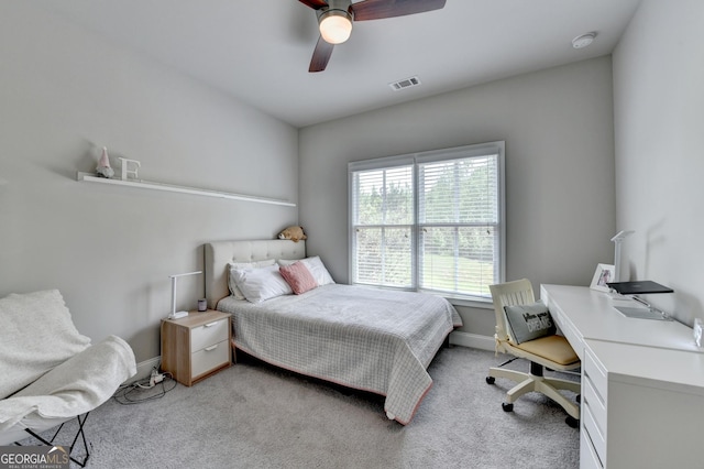 919 Olmsted Ln, Johns Creek, GA 30097 - bedroom featuring ceiling fan, carpet, baseboards, and visible vents