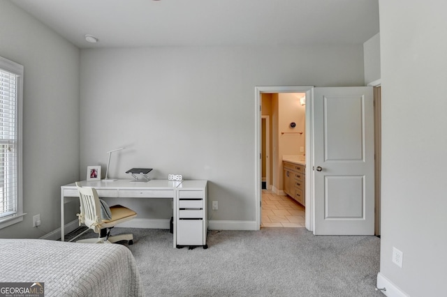 919 Olmsted Ln, Johns Creek, GA 30097 - bedroom featuring baseboards, connected bathroom, and carpet floors