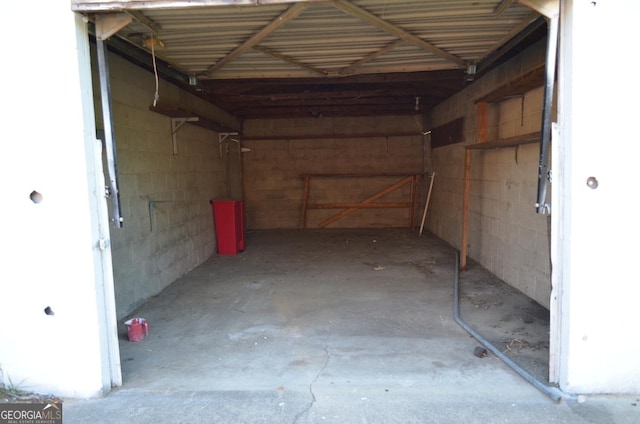 interior space with a garage
