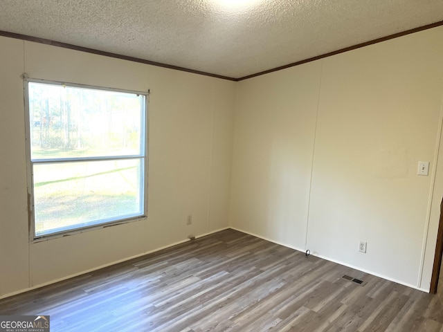 104 Scattered Pines Rd, Hortense, GA 31543 - spare room featuring wood finished floors, ornamental molding, and a textured ceiling