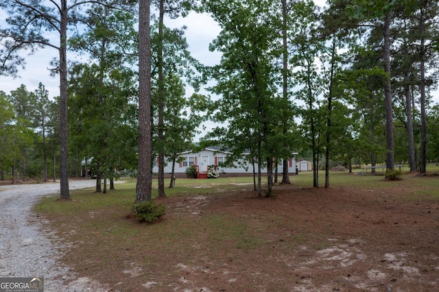 view of front facade featuring gravel driveway