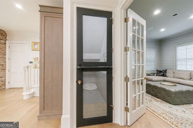 4500 Candacraig, Alpharetta, GA 30022 - bathroom with ornamental molding, recessed lighting, and wood finished floors