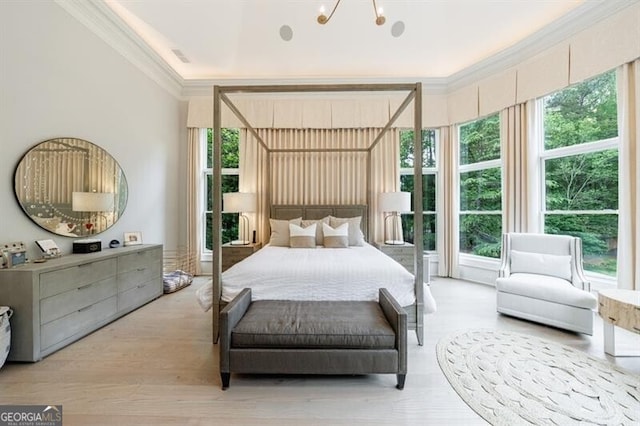 4500 Candacraig, Alpharetta, GA 30022 - bedroom featuring ornamental molding, visible vents, and wood finished floors