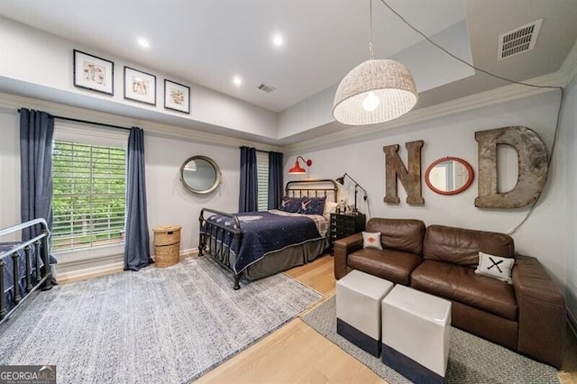 4500 Candacraig, Alpharetta, GA 30022 - bedroom featuring recessed lighting, visible vents, and wood finished floors