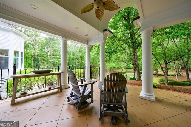 4500 Candacraig, Alpharetta, GA 30022 - view of patio / terrace featuring covered porch and a ceiling fan