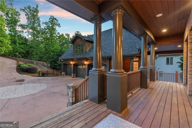 4290 Bobbins Way, Cumming, GA 30041 - wooden deck with concrete driveway