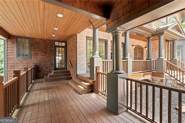 4290 Bobbins Way, Cumming, GA 30041 - wooden terrace with covered porch