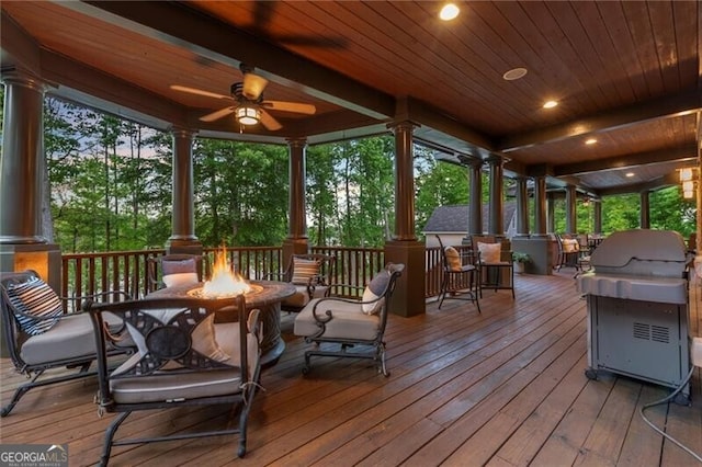 4290 Bobbins Way, Cumming, GA 30041 - sunroom with plenty of natural light and beam ceiling