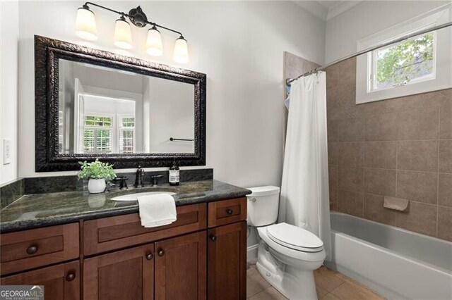 4290 Bobbins Way, Cumming, GA 30041 - full bath with vanity, healthy amount of natural light, tile patterned flooring, and shower / bath combo