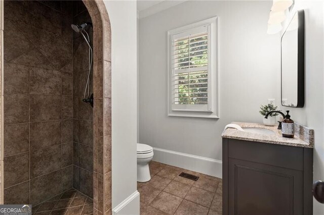 4290 Bobbins Way, Cumming, GA 30041 - full bathroom featuring vanity and tiled shower