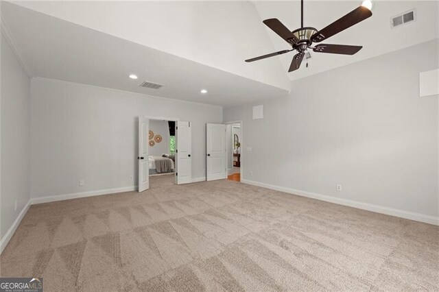 4290 Bobbins Way, Cumming, GA 30041 - unfurnished bedroom with light carpet, recessed lighting, and a ceiling fan