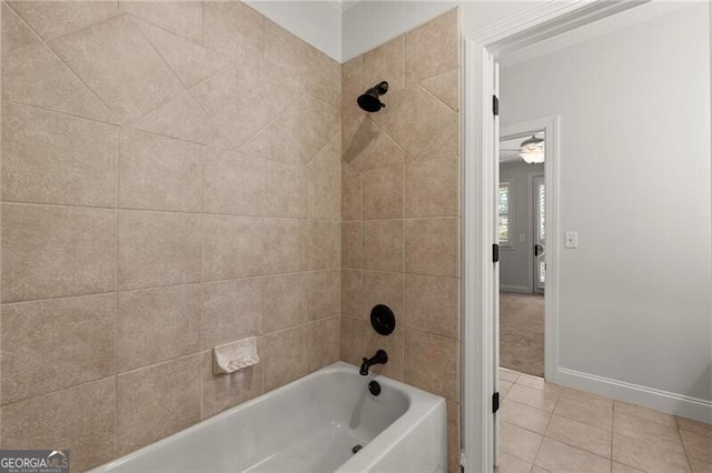 4290 Bobbins Way, Cumming, GA 30041 - full bath with washtub / shower combination, tile patterned flooring, and baseboards