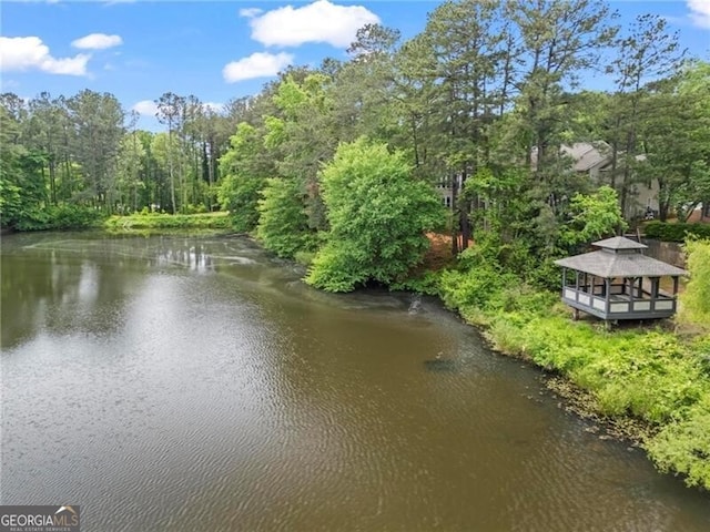 water view with a gazebo
