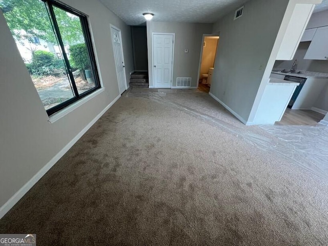 1466 Pine Log Rd NE Unit A, Conyers, GA 30012 - interior space featuring baseboards, a textured ceiling, visible vents, and light colored carpet