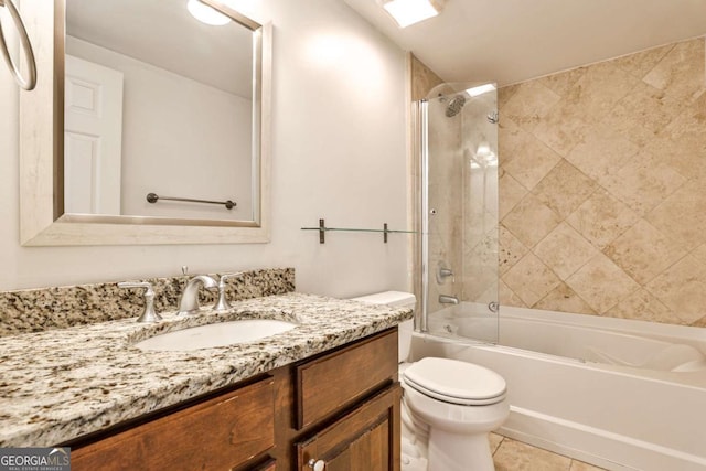 275 13th St NE Unit 605, Atlanta, GA 30309 - full bathroom with toilet, vanity, tub / shower combination, and tile patterned flooring