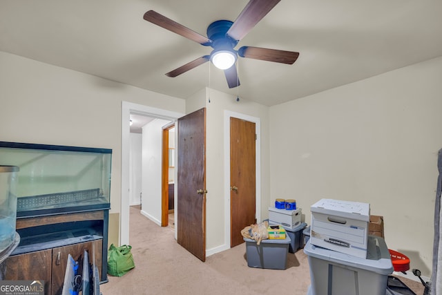 627 N Hulin Ave, Tignall, GA 30668 - interior space with ceiling fan, carpet floors, and baseboards