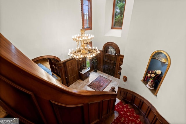 3863 Streamside Dr SE, Marietta, GA 30067 - foyer with a chandelier and carpet flooring